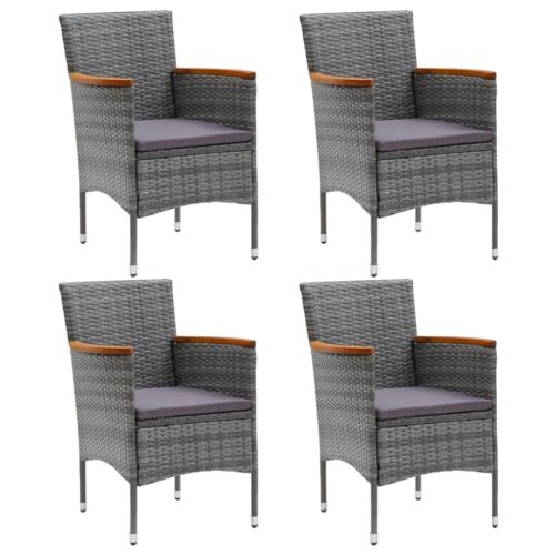5-Piece Garden Dining Set Grey - Image 3