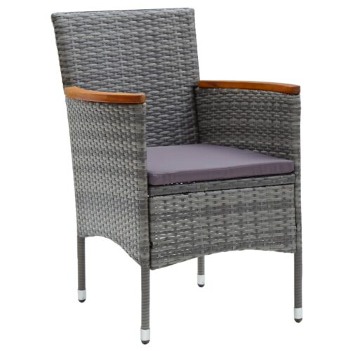 5-Piece Garden Dining Set Grey - Image 4
