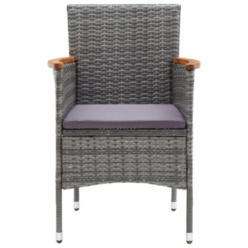 5-Piece Garden Dining Set Grey - Image 5