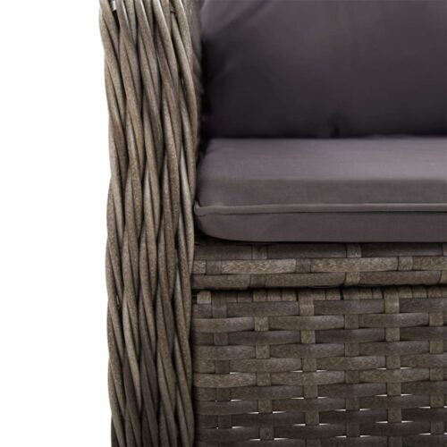 5-Piece Garden Dining Set Grey - Image 7
