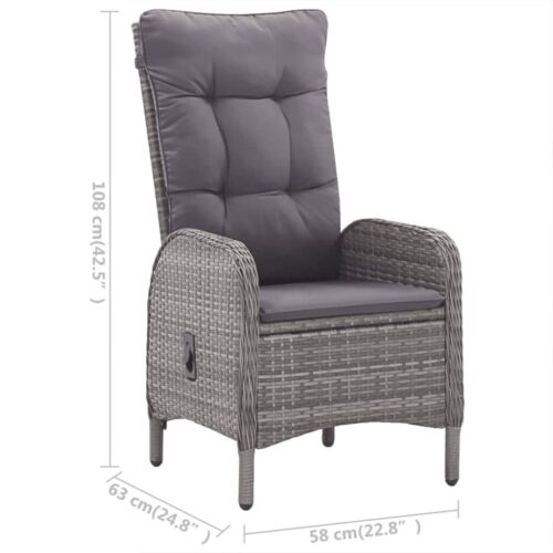 5-Piece Garden Dining Set Grey - Image 11