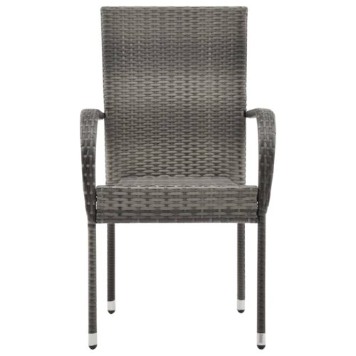 5-Piece Garden Dining Set Grey - Image 4
