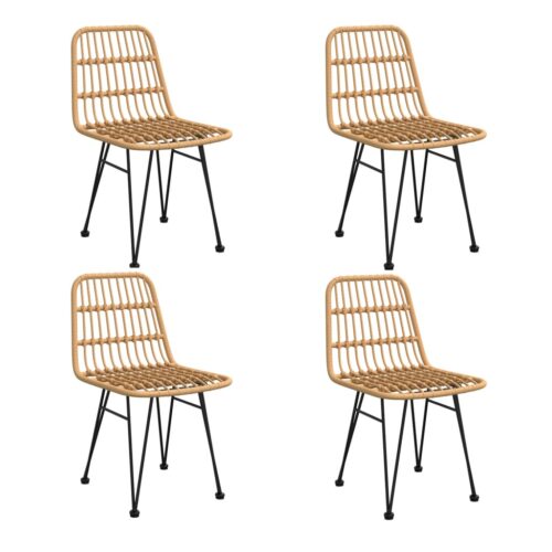 5-Piece Garden Dining Set Poly Rattan Wicker Outdoor Patio Furniture - Image 4