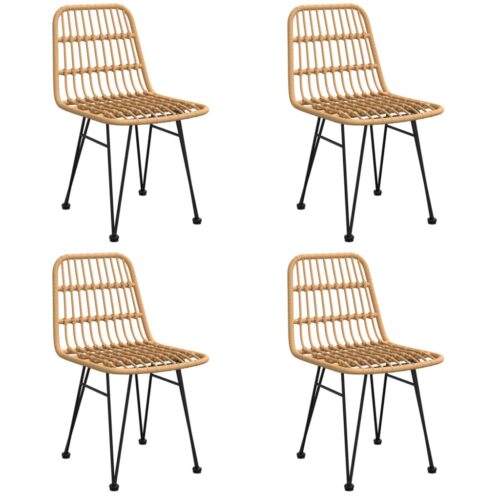 5-Piece Garden Dining Set Poly Rattan Wicker Outdoor Patio Furniture - Image 4