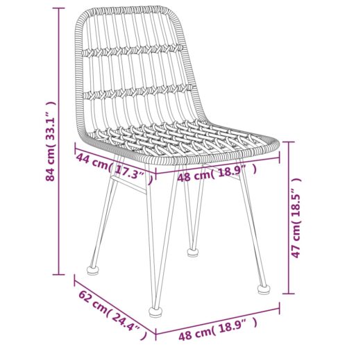 5-Piece Garden Dining Set Poly Rattan Wicker Outdoor Patio Furniture - Image 10