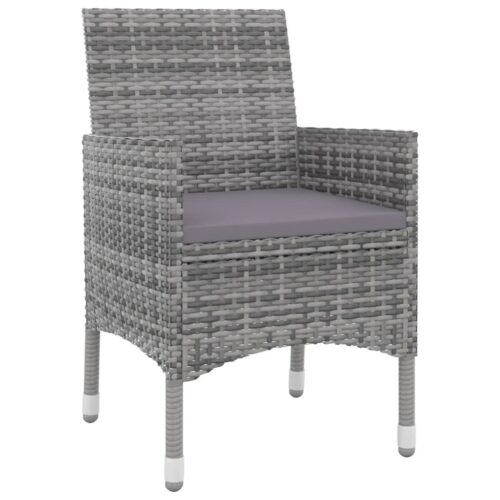 5-Piece Garden Dining Set Poly Rattan Wicker Outdoor Patio Furniture Glass - Image 3