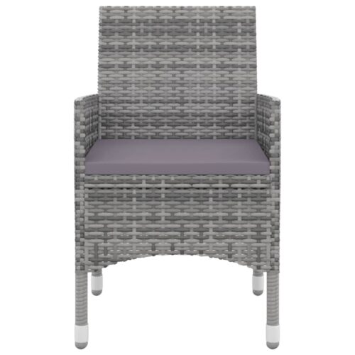 5-Piece Garden Dining Set Poly Rattan Wicker Outdoor Patio Furniture Glass - Image 4