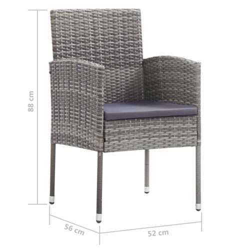 5-Piece Garden Dining Set Poly Rattan Wicker Outdoor Patio Furniture Anthracite - Image 8