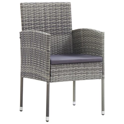 5-Piece Garden Dining Set Poly Rattan Wicker Outdoor Patio Furniture Anthracite & Grey - Image 4