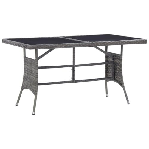 5-Piece Garden Dining Set Poly Rattan Wicker Outdoor Patio Furniture Anthracite & Grey - Image 6