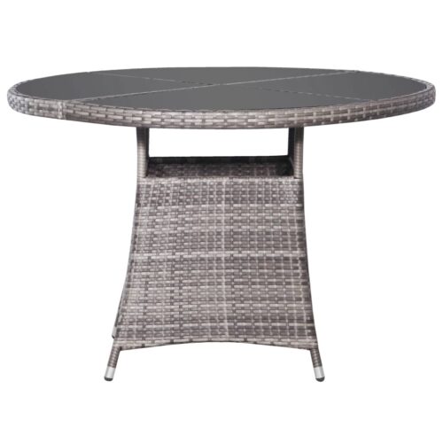 5-Piece Garden Dining Set Poly Rattan Wicker Outdoor Patio Furniture Anthracite & Grey - Image 7