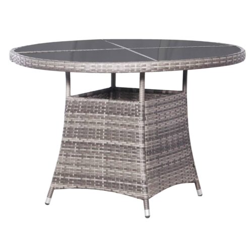 5-Piece Garden Dining Set Poly Rattan Wicker Outdoor Patio Furniture Anthracite & Grey - Image 3