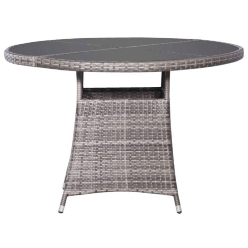 5-Piece Garden Dining Set Poly Rattan Wicker Outdoor Patio Furniture Anthracite & Grey - Image 4