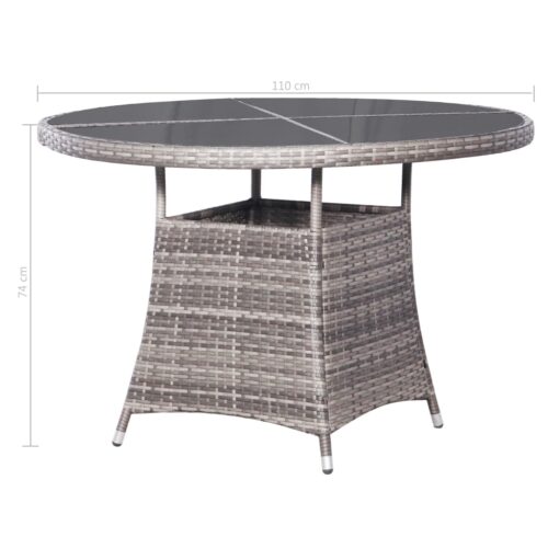 5-Piece Garden Dining Set Poly Rattan Wicker Outdoor Patio Furniture Anthracite & Grey - Image 9