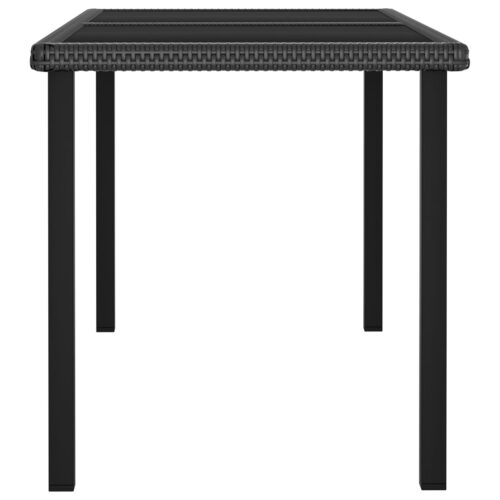 5-Piece Garden Dining Set Poly Rattan Wicker Outdoor Patio Furniture Black - Image 5