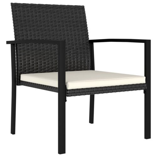 5-Piece Garden Dining Set Poly Rattan Wicker Outdoor Patio Furniture Black - Image 8