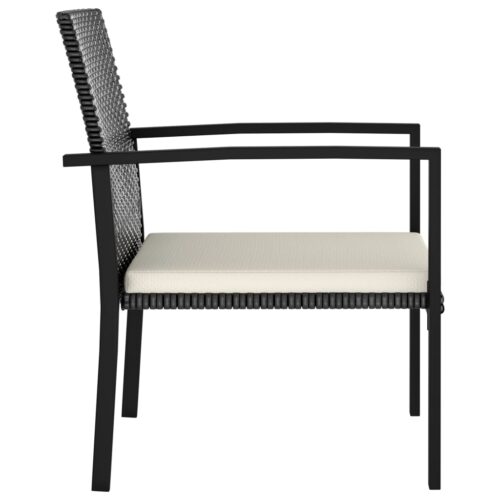 5-Piece Garden Dining Set Poly Rattan Wicker Outdoor Patio Furniture Black - Image 9