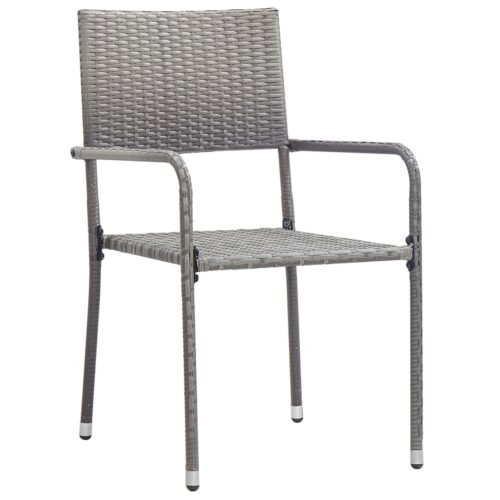 5-Piece Outdoor Dining Set Garden Chairs Table Furniture Setting Rattan Grey - Image 4