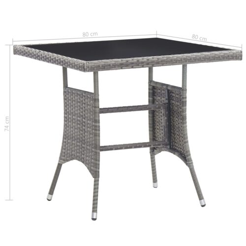 5-Piece Outdoor Dining Set Garden Chairs Table Furniture Setting Rattan Grey - Image 10
