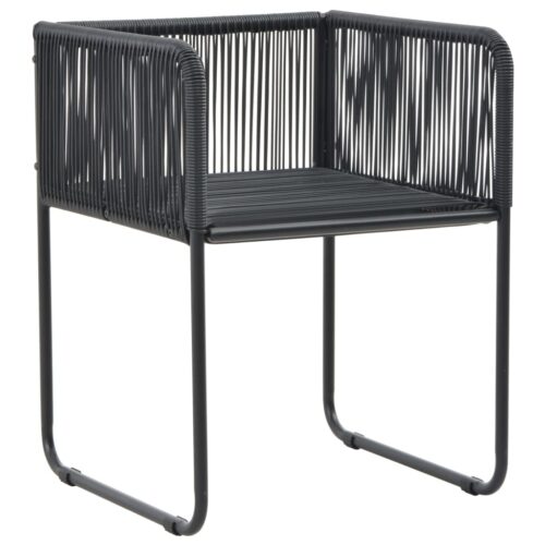 5-Piece Garden Dining Set PVC Rattan Black - Image 6