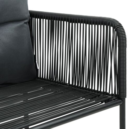 5-Piece Garden Dining Set PVC Rattan Black - Image 7