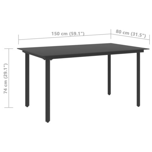 5-Piece Garden Dining Set PVC Rattan Black - Image 9