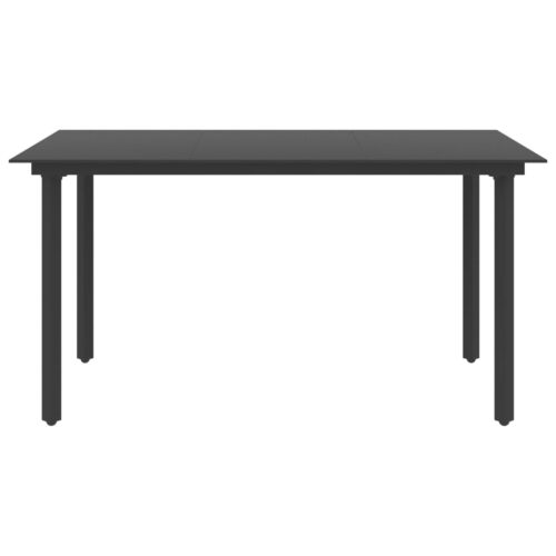 5-Piece Garden Dining Set PVC Rattan Black - Image 4