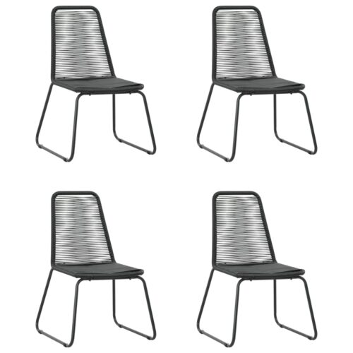 5-Piece Garden Dining Set PVC Rattan Black - Image 6