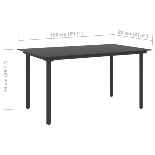 5-Piece Garden Dining Set PVC Rattan Black - Image 9