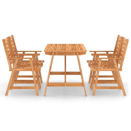 5-Piece Garden Dining Set Acacia Wood Timber Outdoor Patio Furniture - Image 3