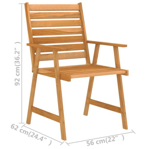 5-Piece Garden Dining Set Acacia Wood Timber Outdoor Patio Furniture - Image 11
