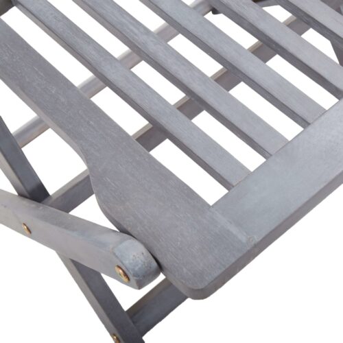 5-Piece Garden Dining Set Acacia Wood Timber Outdoor Patio Furniture Grey - Image 10