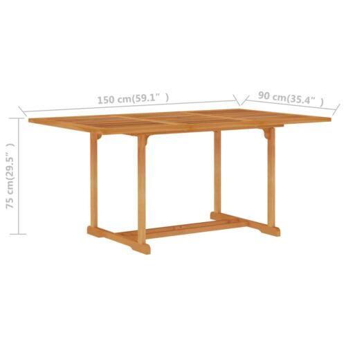 5-Piece Garden Dining Set Acacia Wood Timber Outdoor Patio Furniture - Image 9