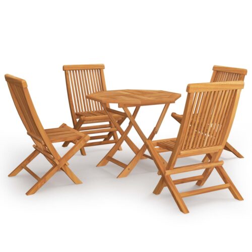 5-Piece Garden Dining Set Acacia Wood Timber Outdoor Patio Furniture