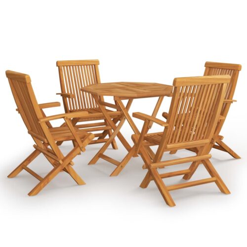 5-Piece Garden Dining Set Acacia Wood Timber Outdoor Patio Furniture