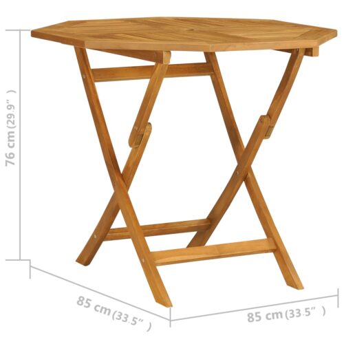 5-Piece Garden Dining Set Acacia Wood Timber Outdoor Patio Furniture - Image 11