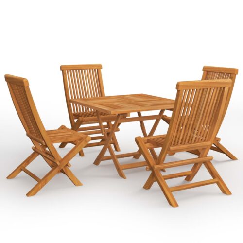 5-Piece Garden Dining Set Acacia Wood Timber Outdoor Patio Furniture
