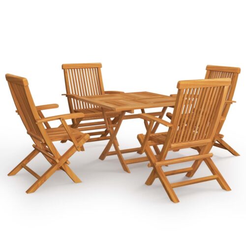 5-Piece Garden Dining Set Acacia Wood Timber Outdoor Patio Furniture