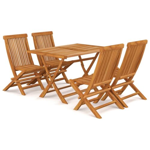 5-Piece Garden Dining Set Acacia Wood Timber Outdoor Patio Furniture