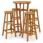 5-Piece Garden Bar Set Wood Timber Outdoor Patio Furniture Acacia