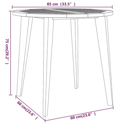 5-Piece Garden Dining Set Wood Timber Outdoor Patio Furniture Acacia - Image 11