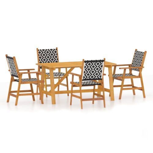 5-Piece Garden Dining Set Wood Timber Outdoor Patio Furniture Acacia