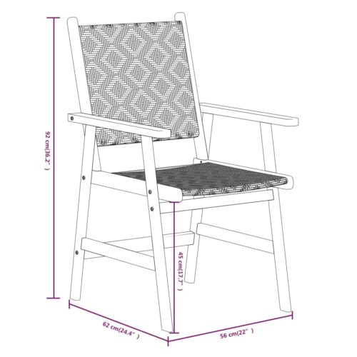5-Piece Garden Dining Set Wood Timber Outdoor Patio Furniture Acacia - Image 8
