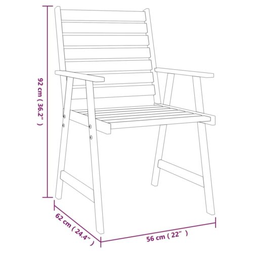 5-Piece Garden Dining Set Wood Timber Outdoor Patio Furniture Acacia - Image 9