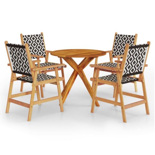 5-Piece Garden Dining Set Wood Timber Outdoor Patio Furniture Acacia