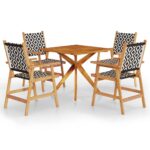 5-Piece Garden Dining Set Wood Timber Outdoor Patio Furniture Acacia