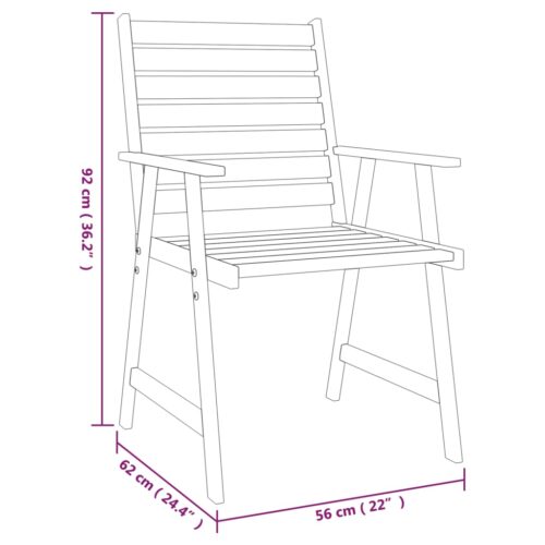 5-Piece Garden Dining Set Wood Timber Outdoor Patio Furniture Acacia - Image 9