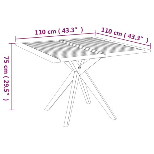 5-Piece Garden Dining Set Wood Timber Outdoor Patio Furniture Acacia - Image 10