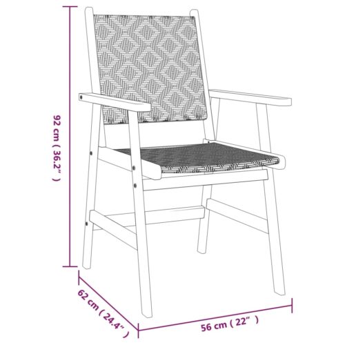 5-Piece Garden Dining Set Wood Timber Outdoor Patio Furniture Acacia - Image 8