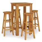 5-Piece Garden Bar Set Wood Timber Outdoor Patio Furniture Acacia